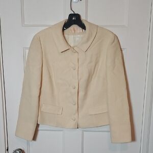 Pendleton Women's Tweed Cropped Wool Yellow Blazer Size 12
